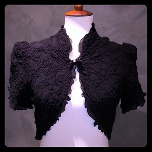 Yoana Baraschi Black bolero jacket with bow  snap